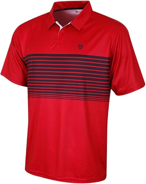 Island GREEN Mens CoolPass® Speed Stripe Golf Polo Shirt (Red, M)