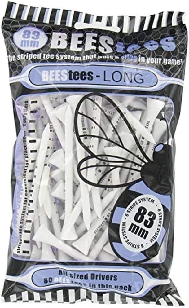 Bees Tees Unisex 83mm Golf Tee - White