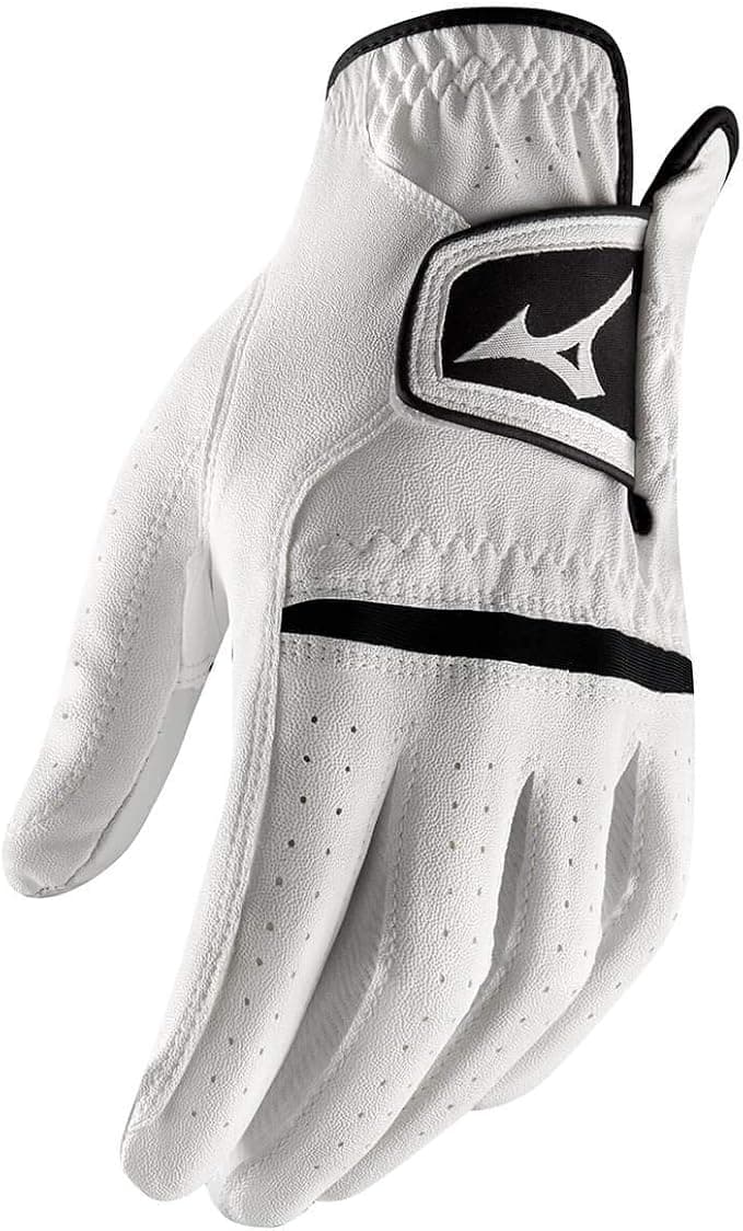 Mizuno Mens Comp Left Hand Leather Palm Golf Glove - White - L