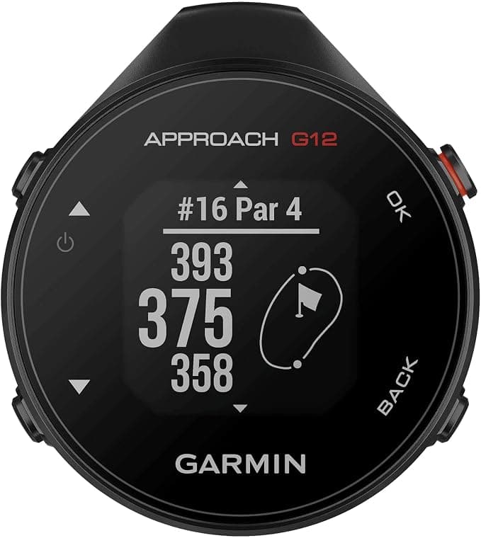 Garmin Approach G12, Clip-on GPS Golf Range Finder with 42,000+ pre loaded Golf Courses, up to 30 hours on single charge