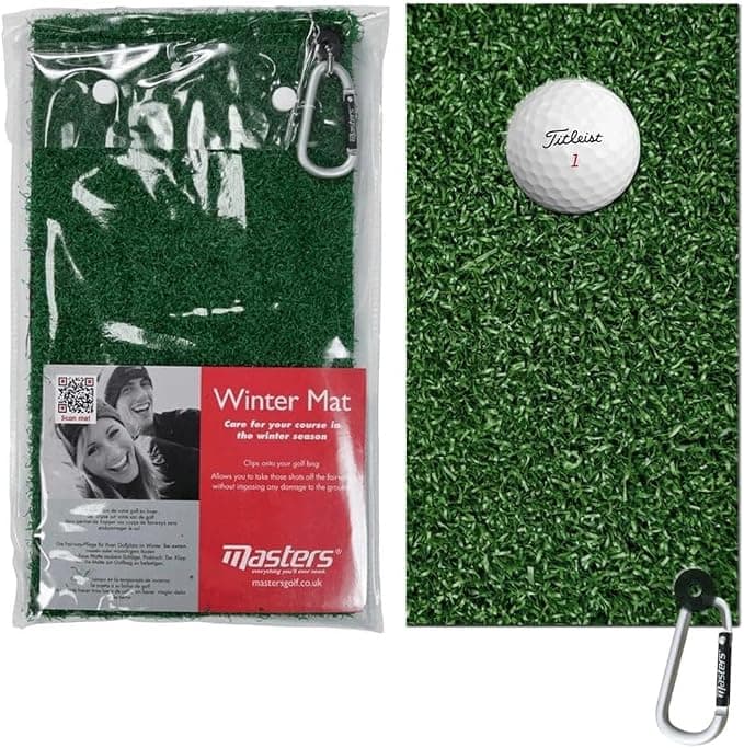 MASTERS ASTRO TURF GOLF STRIKE MAT/WINTER RULES GOLF MAT +FREE GOLF BAG CLIP